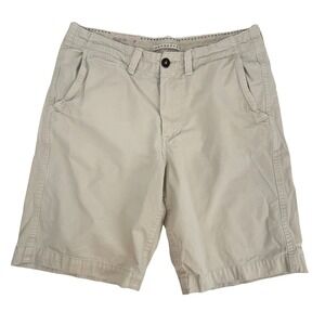 American Eagle Mens Khaki Chino Shorts Beige 100% Cotton Size 33 Classic Fit
